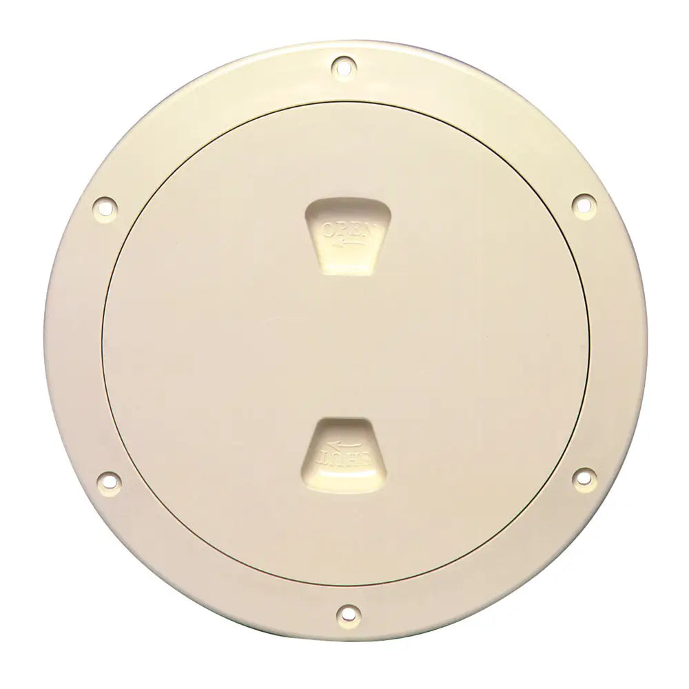 Beckson 6’’ Smooth Center Screw-Out Deck Plate - Beige [DP60-N] - Deck Plates