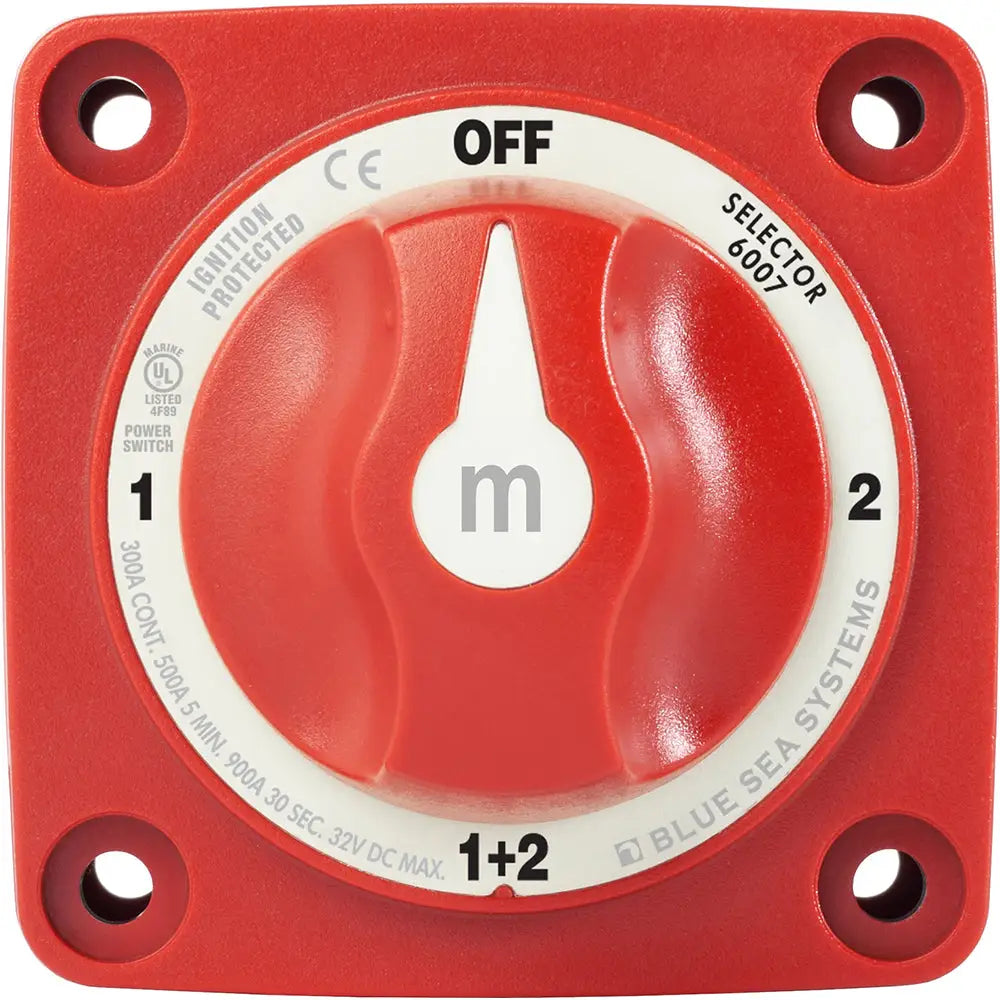 Blue Sea 6007 m-Series (Mini) Battery Switch Selector Four Position Red [6007] - Battery Management