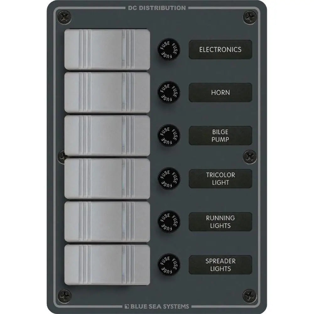 Blue Sea 8053 Slate Grey - 6 Position - Vertical [8053] - Electrical Panels