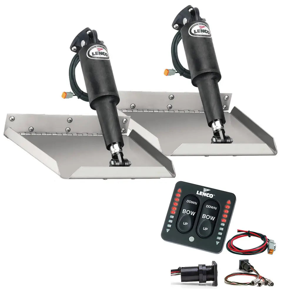 Lenco 12’’ x 18’’ Edgemount Trim Tab Kit w/LED Indicator Switch Kit 12V [TT12X18EI] - Trim Tabs