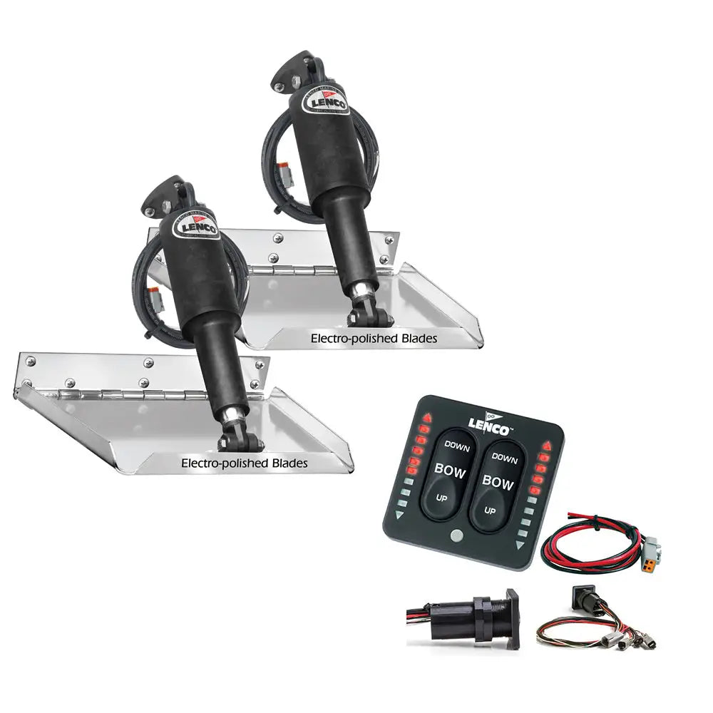 Lenco 12’’ x 12’’ Standard Performance Trim Tab Kit w/LED Indicator Switch Kit 12V [RT12X12I] - Trim Tabs