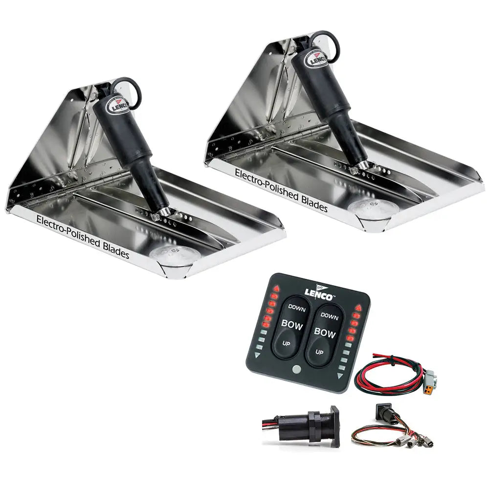 Lenco 18’’ x 14’’ Heavy Duty Performance Trim Tab Kit w/LED Indicator Switch Kit 12V [RT18X14HDI] - Trim Tabs