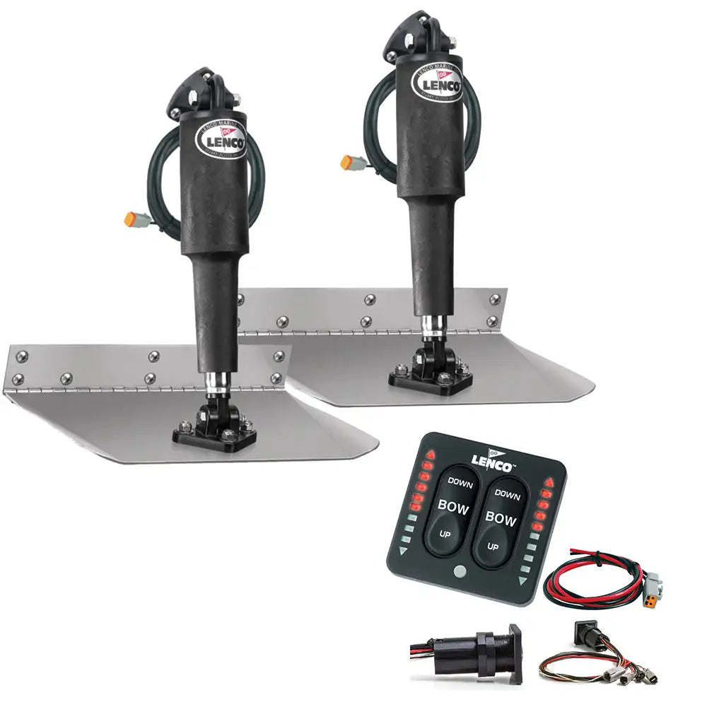 Lenco 9’’ x 12’’ Standard Trim Tab Kit w/LED Integrated Switch Kit 12V [15108-103] - Trim Tabs