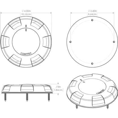 Lumitec Aurora LED Dome Light - White Finish - White/Red Dimming [101076] - Dome/Down Lights