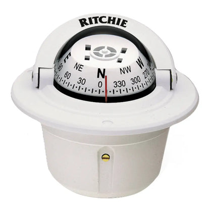 Ritchie F-50W Explorer Compass - Flush Mount - White [F-50W] - Compasses