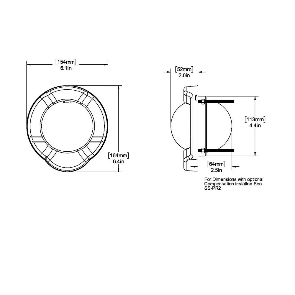 Ritchie SR-2 Venture Sail Boat Compass - Bulkhead Mount - Black [SR-2] - Compasses