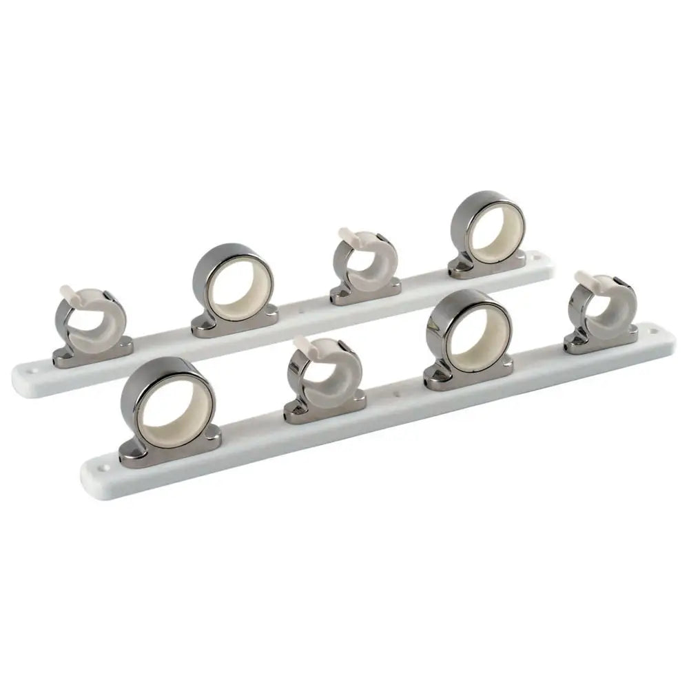 TACO 4-Rod Hanger w/Poly Rack - Polished Stainless Steel [F16-2752-1] - Rod & Reel Storage