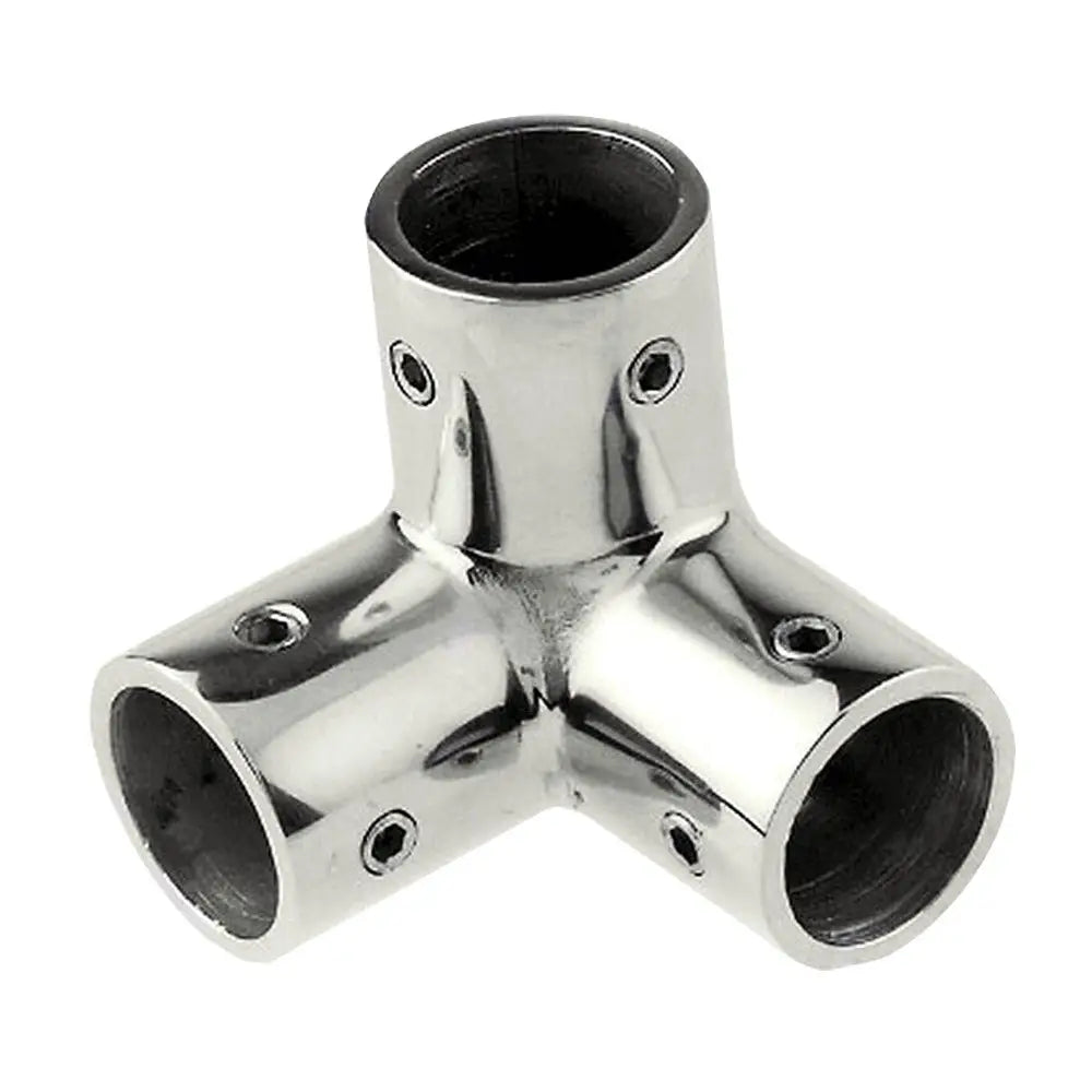 Whitecap 1’’ O.D. SS 3-Way Corner Fitting [6146C] - Rail Fittings