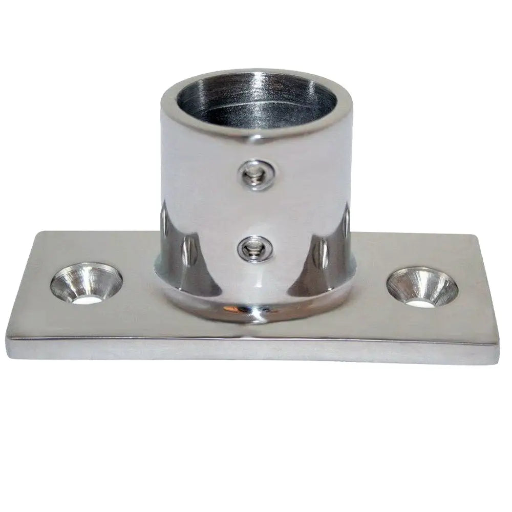 Whitecap ’ O.D. 90 Degree 2-Hole Rectangle Base SS Rail Fitting [6194] - Rail Fittings